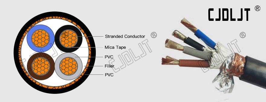 fire resistant PVC insulated PVC sheathed copper core shielded flexible cable